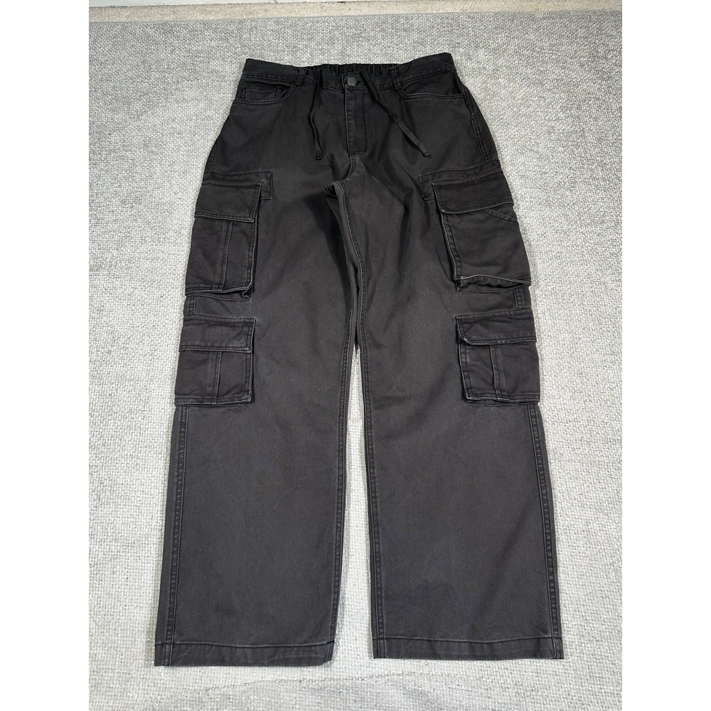 LCKR Cargo Pants Mens Large 34x30 Gray Black Relaxed Fit Utility Streetwear